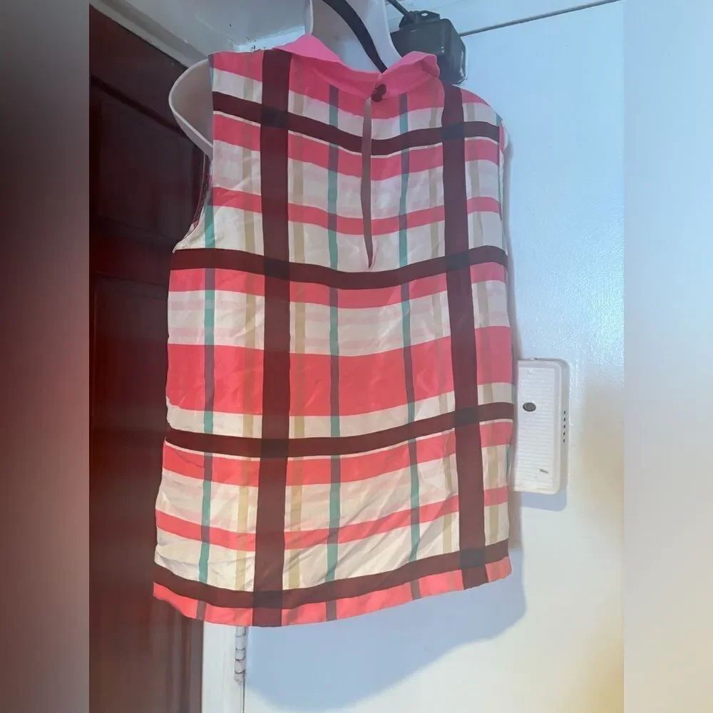 Kate spade dress shirt striped hot pink blouse y2k logo top